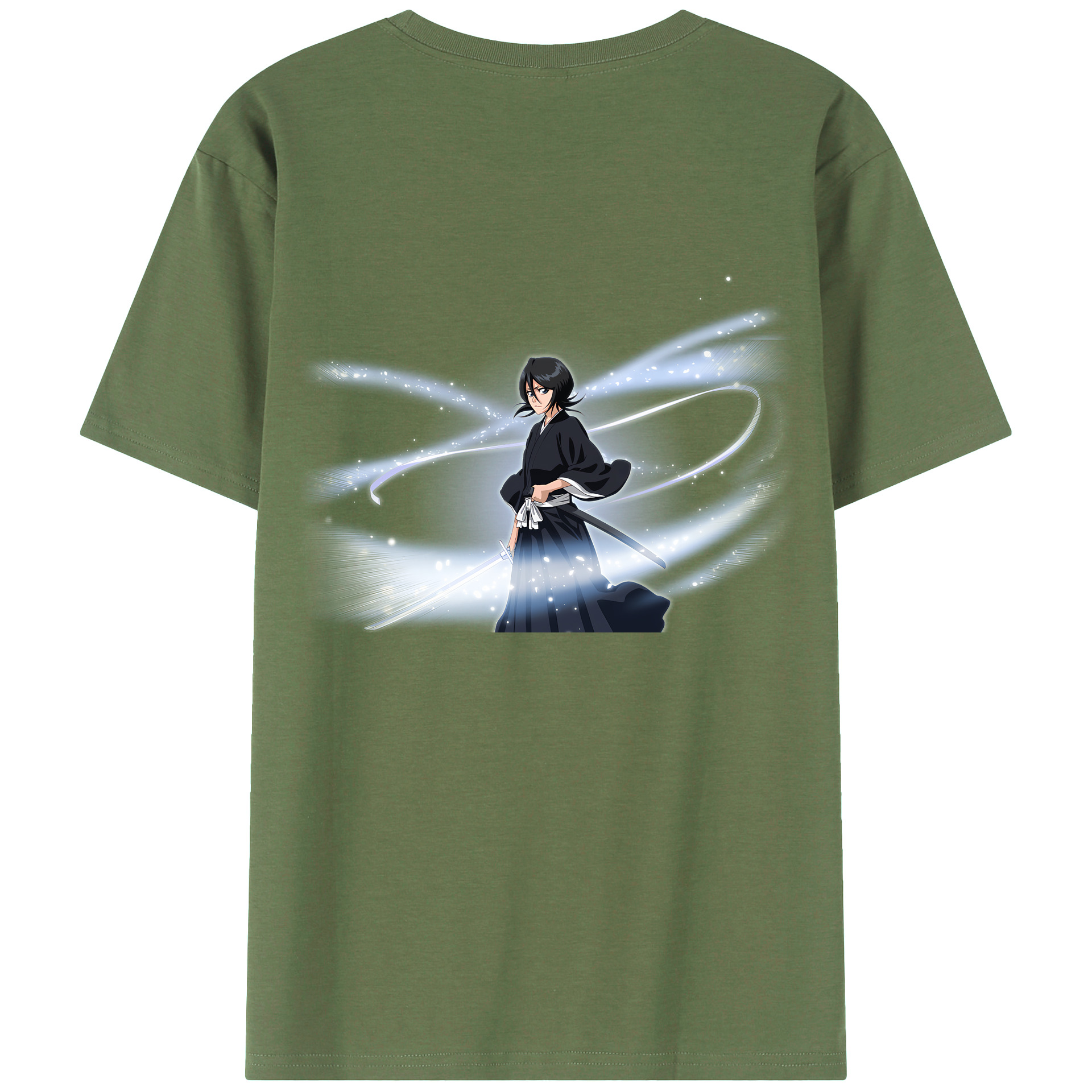 （画像用） ブリーチ 朽木ルキア BLEACH Kuchiki Rukia 綿100％ メンズ半袖Tシャツ（バックプリント） 通気性